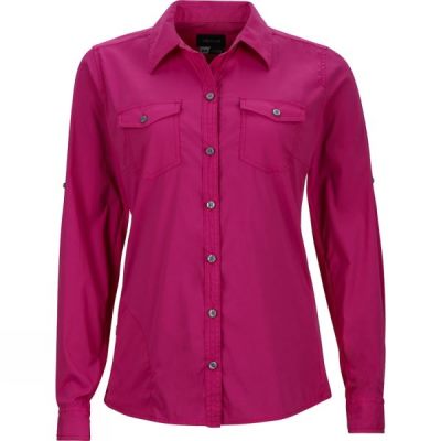 Camisa Marmot Annika Manga Larga Mujer Fucsia - Chile HNF275809